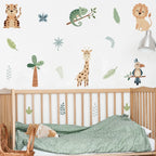 Safari Animal Wall Decals – Watercolor Giraffes, Lions, Monkeys & More Wall Stickers for Nursery & Kids’ Spaces