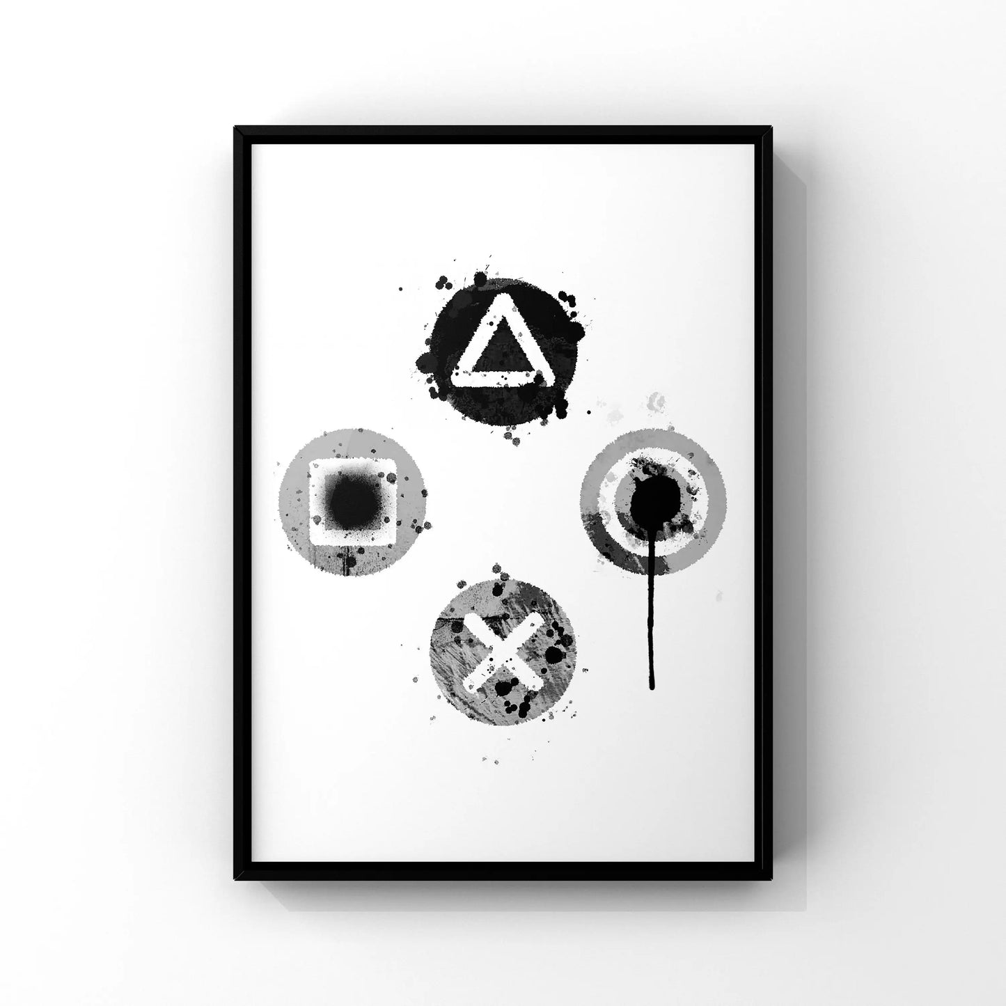 Black & White Gamer Posters Minimalist Wall Art Fine Art Canvas Prints Trendy Pictures For Kid's Room Gamers Room Wall Art Decor