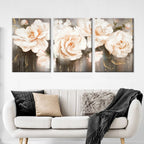 Pink Beige Petals Big Floral Wall Art Fine Art Canvas Prints Elegant Abstract Botanical Pictures For Living Room Bedroom Art Decor