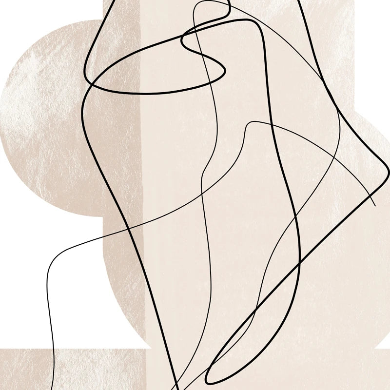Shades Of Beige Abstract Line Art Wall Art Fine Art Canvas Prints Minimalist Pictures For Modern Apartment Living Room Art For Contemporary Interiors