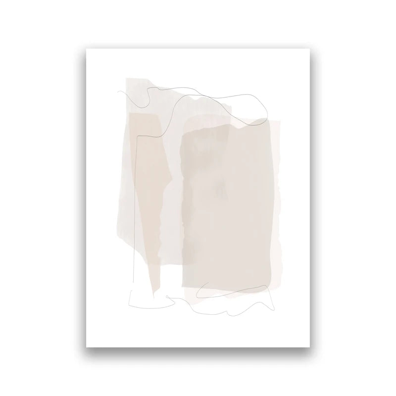 Shades Of Beige Abstract Line Art Wall Art Fine Art Canvas Prints Minimalist Pictures For Modern Apartment Living Room Art For Contemporary Interiors 2025