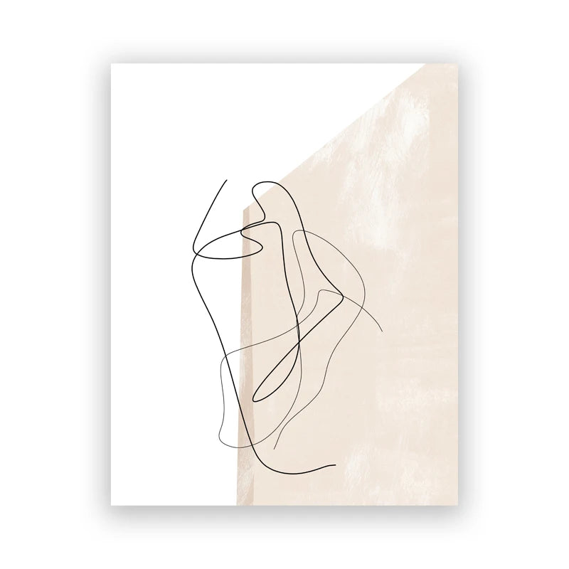 Shades Of Beige Abstract Line Art Wall Art Fine Art Canvas Prints Minimalist Pictures For Modern Apartment Living Room Art For Contemporary Interiors 2025
