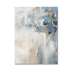 Abstract art print with soft pastel colors on a white background