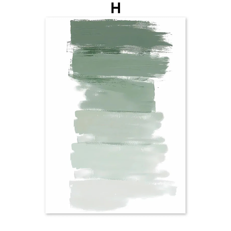 Set of green paint swatches on a white background