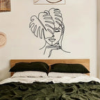 Simple Beauty Leaf Line Art Metal Wall Art 3d Iron Crafted Wall Decoration For Living Room Dining Room Creative Nordic Home Decor