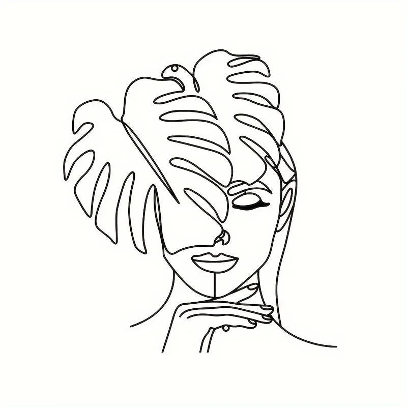 Simple Beauty Leaf Line Art Metal Wall Art 3d Iron Crafted Wall Decoration For Living Room Dining Room Creative Nordic Home Decor