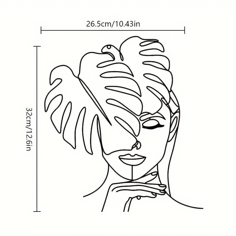 Simple Beauty Leaf Line Art Metal Wall Art 3d Iron Crafted Wall Decoration For Living Room Dining Room Creative Nordic Home Decor