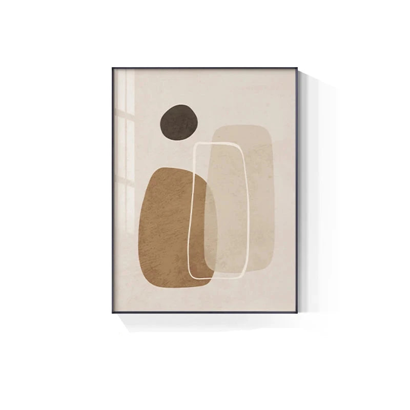 Simple Beige Brown Floral Abstract Wall Art Fine Art Canvas Prints Minimalist Pictures For Modern Apartment Living Room Bedroom Art For Contemporary Interiors
