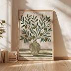 Simple Beige Green Fruit Botanical Wall Art Fine Art Canvas Print Picture For Modern Farmhouse Kitchen Living Room Dining Room Art Decor