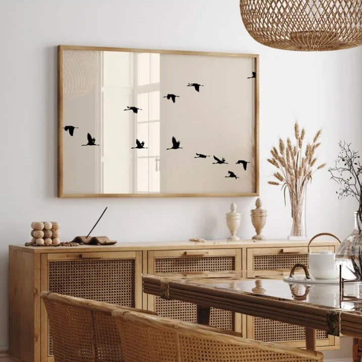Simple Birds Flying Minimalist Wall Art Fine Art Canvas Prints Pictures Of Calm For Living Room Dining Room Bedroom Art Decor