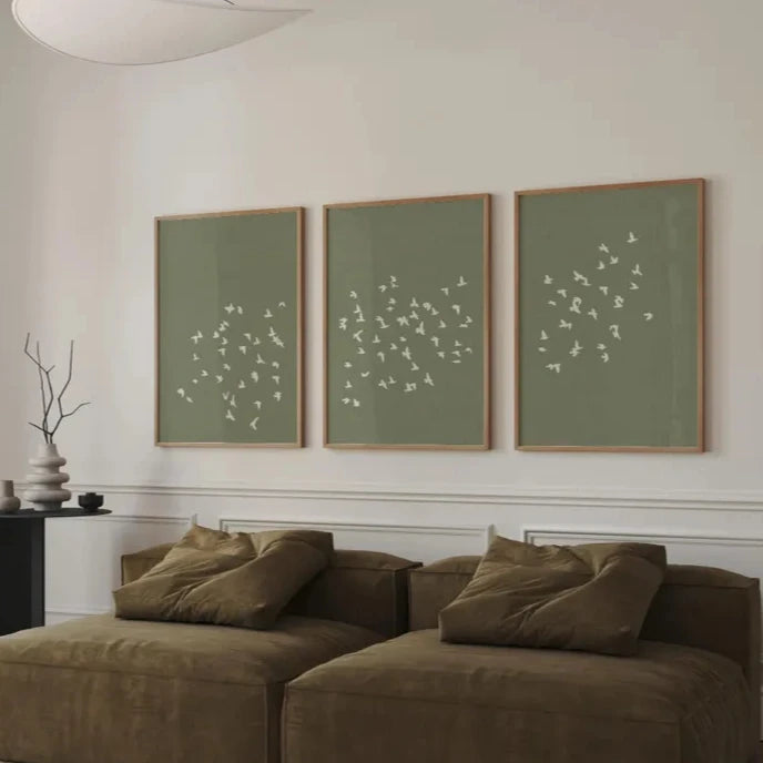 Simple Birds Natural Aesthetics Abstract Minimalist Wall Art Fine Art Canvas Prints Pictures For Modern Apartment Living Room Bedroom Kitchen Dining Room Art Decor