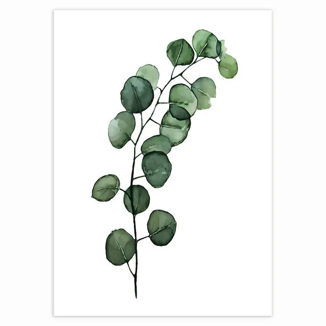 Simple Green Palm Leaves Minimalist Botanical Wall Art Fine Art Canvas Prints Pictures For Living Room Dining Room Home Office Decor