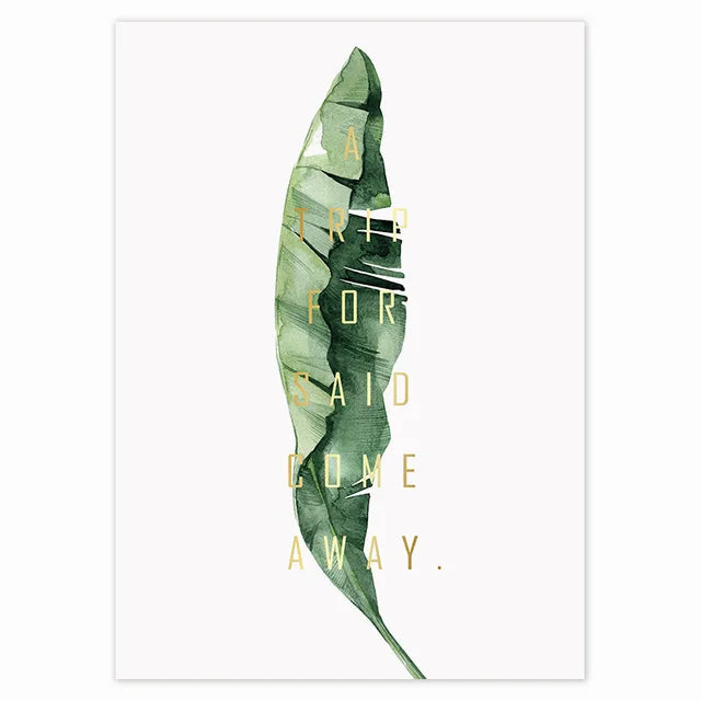Simple Green Palm Leaves Minimalist Botanical Wall Art Fine Art Canvas Prints Pictures For Living Room Dining Room Home Office Decor