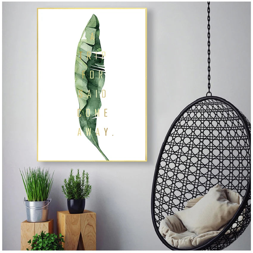 Simple Green Palm Leaves Minimalist Botanical Wall Art Fine Art Canvas Prints Pictures For Living Room Dining Room Home Office Decor 2025 001