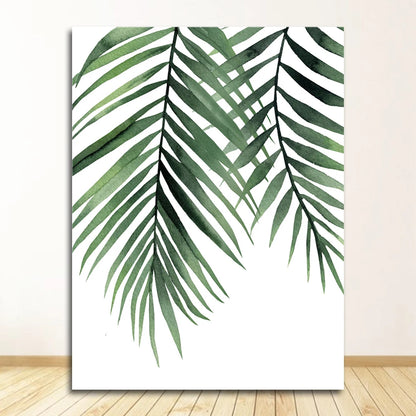 Simple Green Palm Leaves Minimalist Botanical Wall Art Fine Art Canvas Prints Pictures For Living Room Dining Room Home Office Decor 2025 001