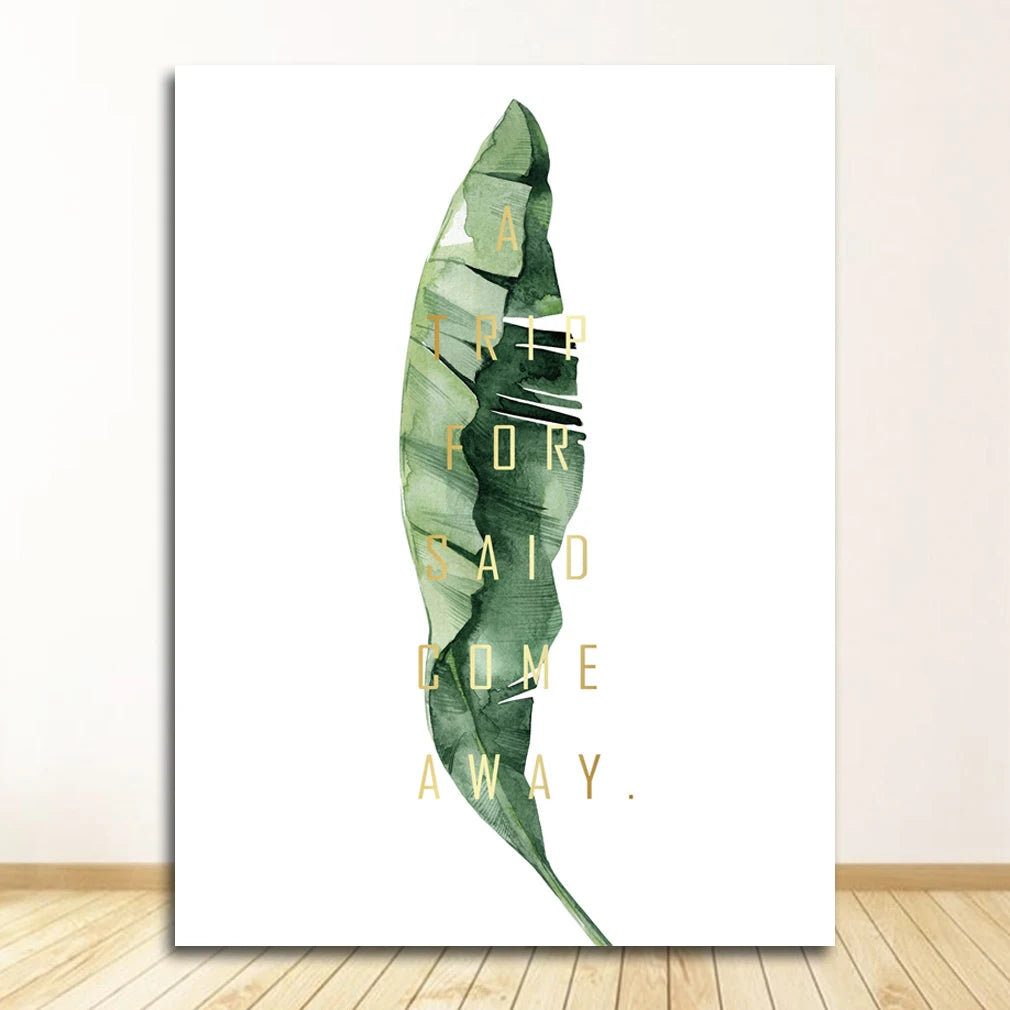 Simple Green Palm Leaves Minimalist Botanical Wall Art Fine Art Canvas Prints Pictures For Living Room Dining Room Home Office Decor 2025 001