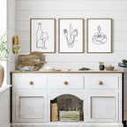 Simple Kitchen Line Art Wall Art Fine Art Canvas Prints Minimalist Pictures For Dining Room Café Coffee Ship Diner Art Decor