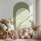 Simple Leafy Green Archway Wall Mural – Peel & Stick Vinyl Wall Decal for Kids’ Room, Bedroom & Living Space - Creative DIY Home Decor