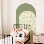 Simple Leafy Green Archway Wall Mural – Peel & Stick Vinyl Wall Decal for Kids’ Room, Bedroom & Living Space - Creative DIY Home Decor