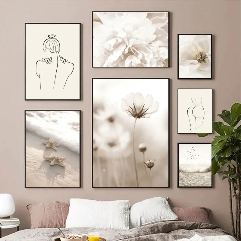 Simple Lifestyle Natural Minimalist Wall Art Fine Art Canvas Prints Gallery Wall Pictures For Modern Living Room Scandinavian Home Decoration 2024 