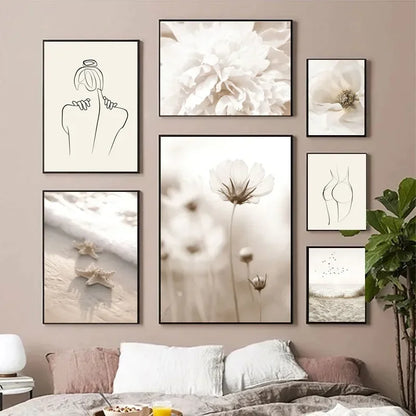 Simple Lifestyle Natural Minimalist Wall Art Fine Art Canvas Prints Gallery Wall Pictures For Modern Living Room Scandinavian Home Decoration 2024 