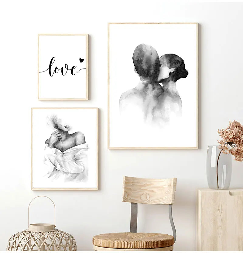 Simple Love Black White Posters Fashion Wall Art Fine Art Canvas Prints Minimalist Pictures For Living Room Bedroom Nordic Home Decor 2025