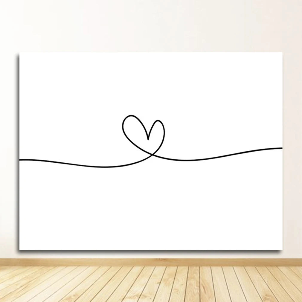 Simple Love Black White Posters Fashion Wall Art Fine Art Canvas Prints Minimalist Pictures For Living Room Bedroom Nordic Home Decor 2025 003