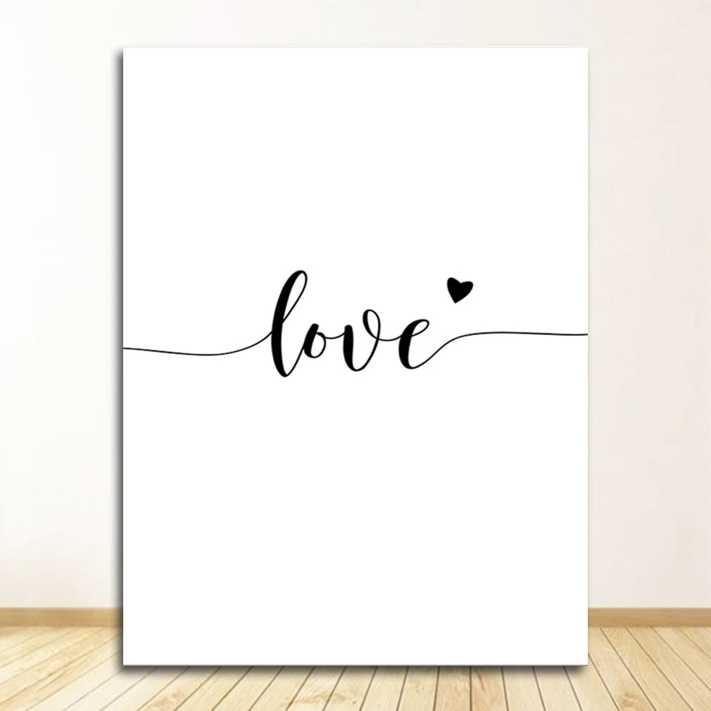 Simple Love Black White Posters Fashion Wall Art Fine Art Canvas Prints Minimalist Pictures For Living Room Bedroom Nordic Home Decor 2025 003