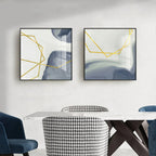 Simple Minimalist Nordic Abstract Square Format Wall Art Fine Art Canvas Prints Pictures For Living Room Bedroom Dining Room Decor