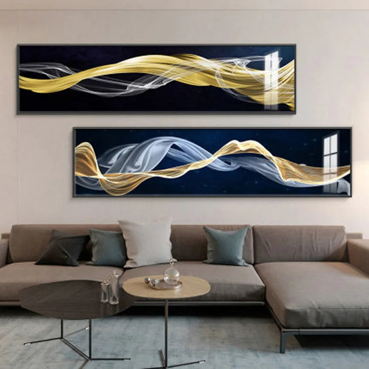 Flowing Vibes Abstract Wall Art Fine Art Canvas Prints Wide Format Pictures For Living Room Above Sofa Pictures For Above The Bed