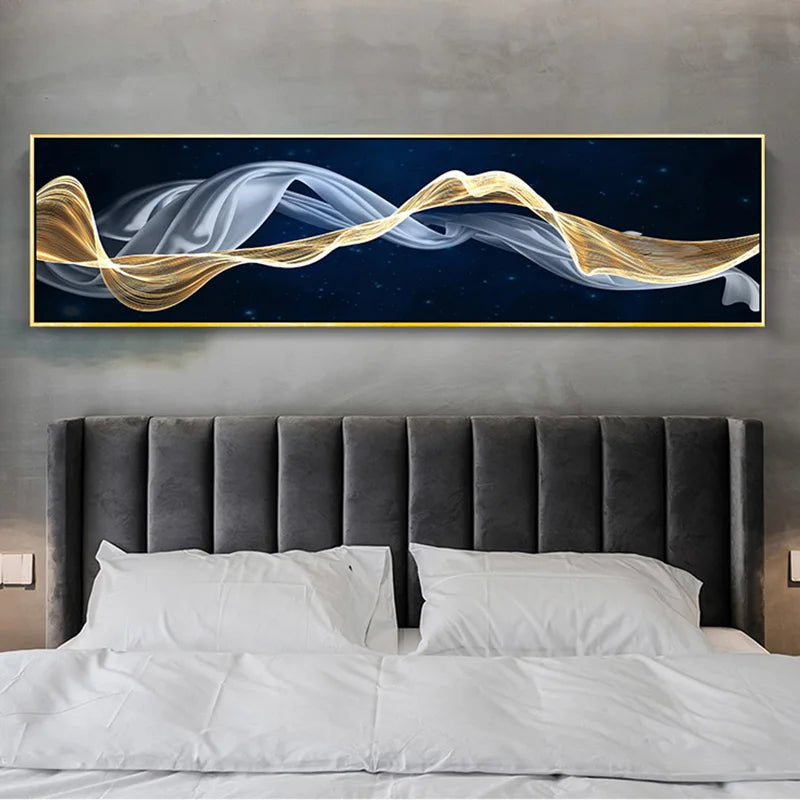 Flowing Vibes Abstract Wall Art Fine Art Canvas Prints Wide Format Pictures For Living Room Above Sofa Pictures For Above The Bed