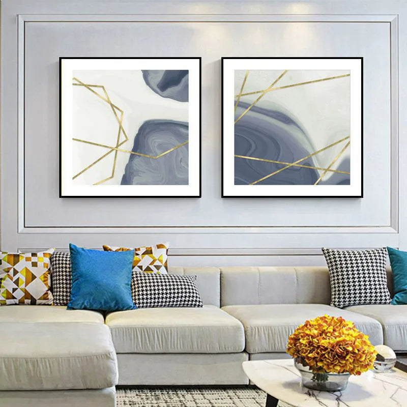 Simple Minimalist Nordic Abstract Square Format Wall Art Fine Art Canvas Prints Pictures For Living Room Bedroom Dining Room Decor