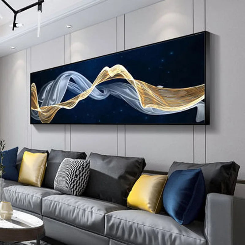 Flowing Vibes Abstract Wall Art Fine Art Canvas Prints Wide Format Pictures For Living Room Above Sofa Pictures For Above The Bed