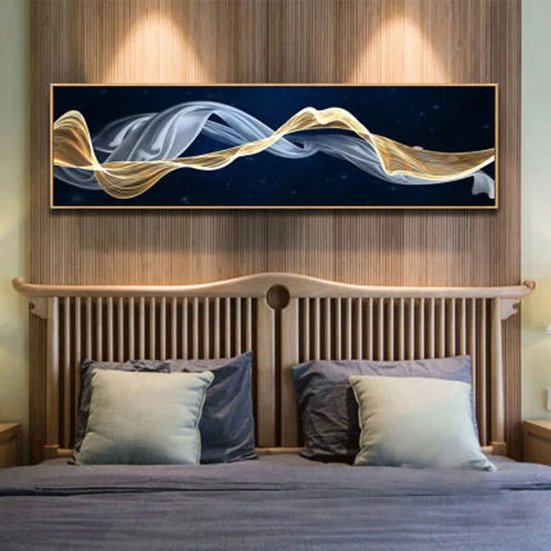 Flowing Vibes Abstract Wall Art Fine Art Canvas Prints Wide Format Pictures For Living Room Above Sofa Pictures For Above The Bed