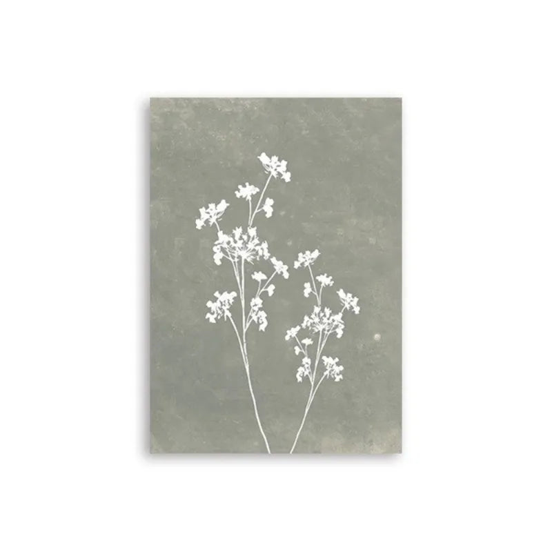 Notebook with white floral design on a gray cover