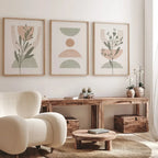 Simple Nordic Abstract Botanical Wall Art Fine Art Canvas Prints Pictures For Neutral Color Living Room Bedroom Art For Modern Apartment Decor