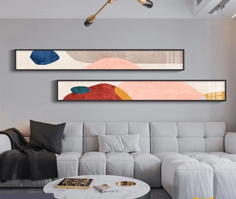 Colorful Nordic Abstract Slim Format Wall Art Fine Art Canvas Prints V ...