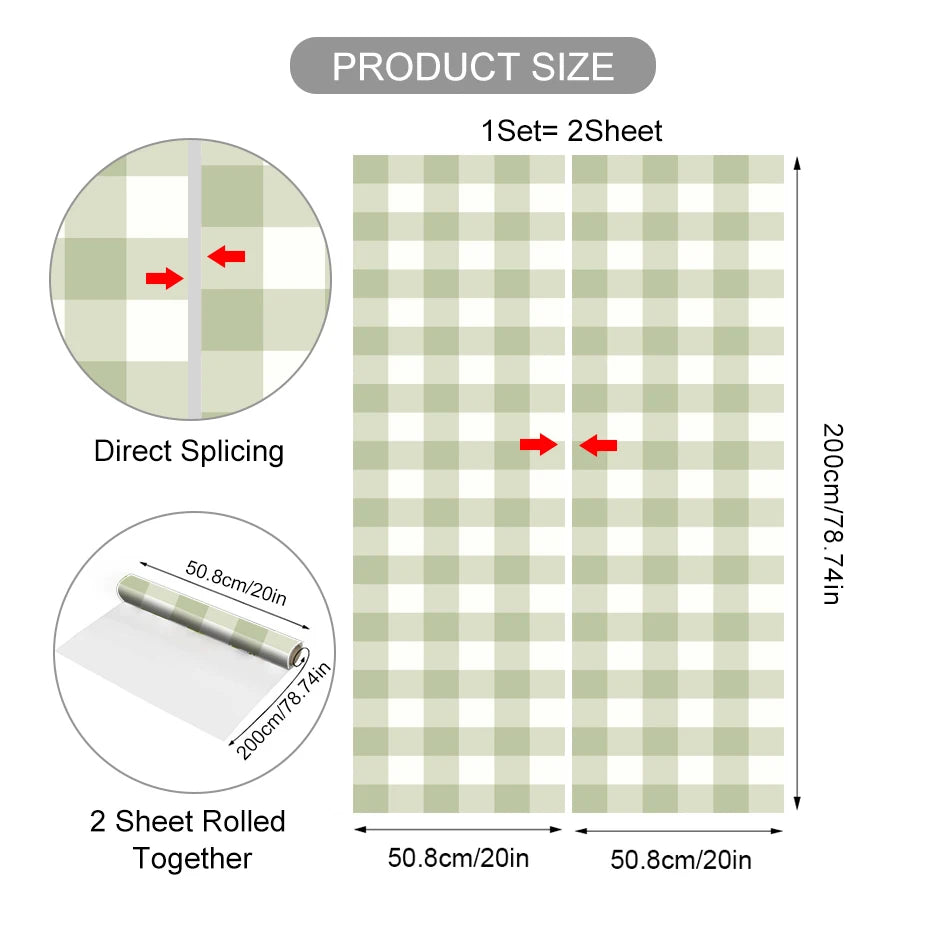 Soft Pastel Colored Plaid Vinyl Wall Mural – Peel & Stick Vinyl Decal Wallpaper for Kids’ Room, Bedroom & Creative DIY Cabinet Decor