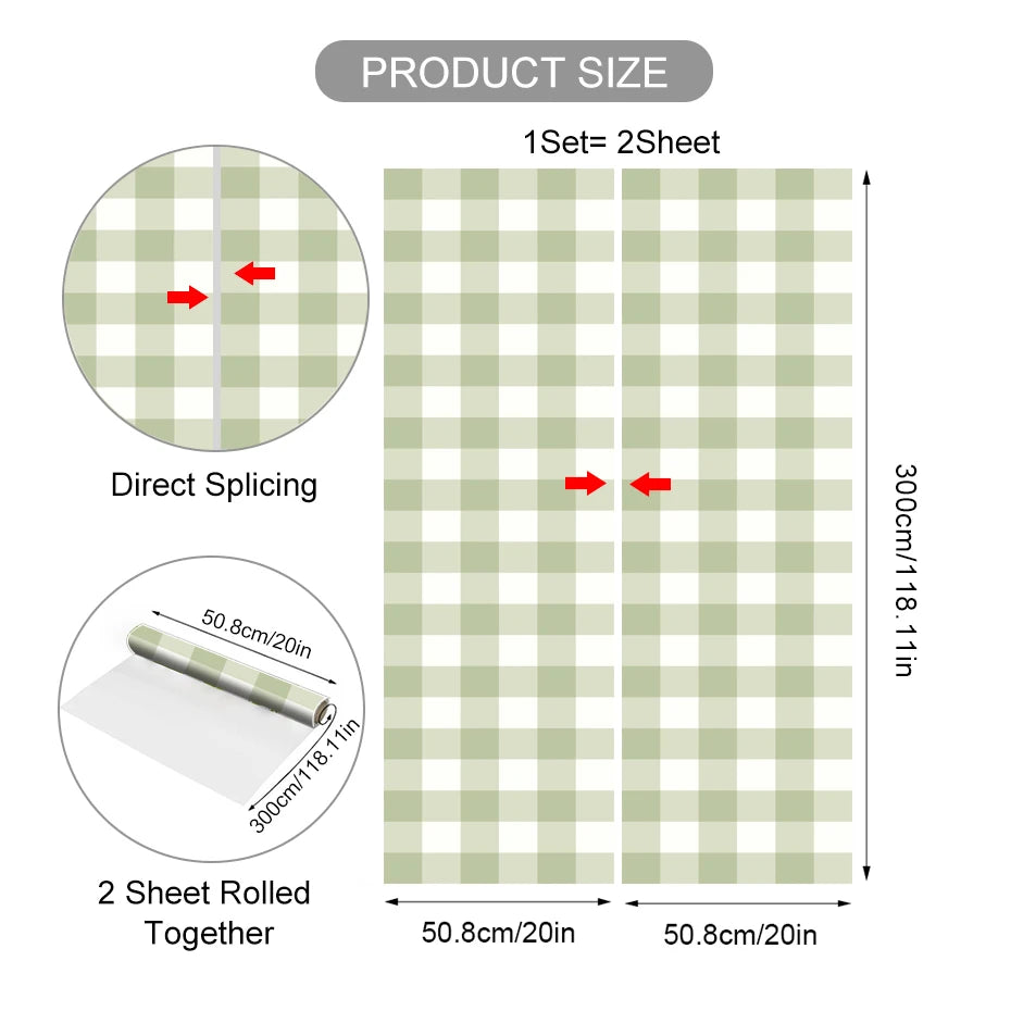 Soft Pastel Colored Plaid Vinyl Wall Mural – Peel & Stick Vinyl Decal Wallpaper for Kids’ Room, Bedroom & Creative DIY Cabinet Decor