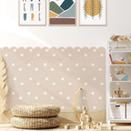 Soft Pastel Daisy Bloom Scalloped Wall Mural Wallpaper – Peel & Stick Floral Wall Decals for Nursery, Kids Room, or Girls Bedroom, Creative DIY Home Decor