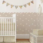 Soft Pastel Daisy Bloom Scalloped Wall Mural Wallpaper – Peel & Stick Floral Wall Decals for Nursery, Kids Room, or Girls Bedroom, Creative DIY Home Decor