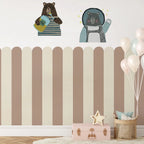 Soft Pastel Tones Scalloped Wallpaper Mural Decals – Peel & Stick Nursery Wall Decor for Kids Room Baby Bedroom Kindergarten Creative DIY Home Decor