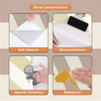 Soft Pastel Tones Scalloped Wallpaper Mural Decals – Peel & Stick Nursery Wall Decor for Kids Room Baby Bedroom Kindergarten Creative DIY Home Decor