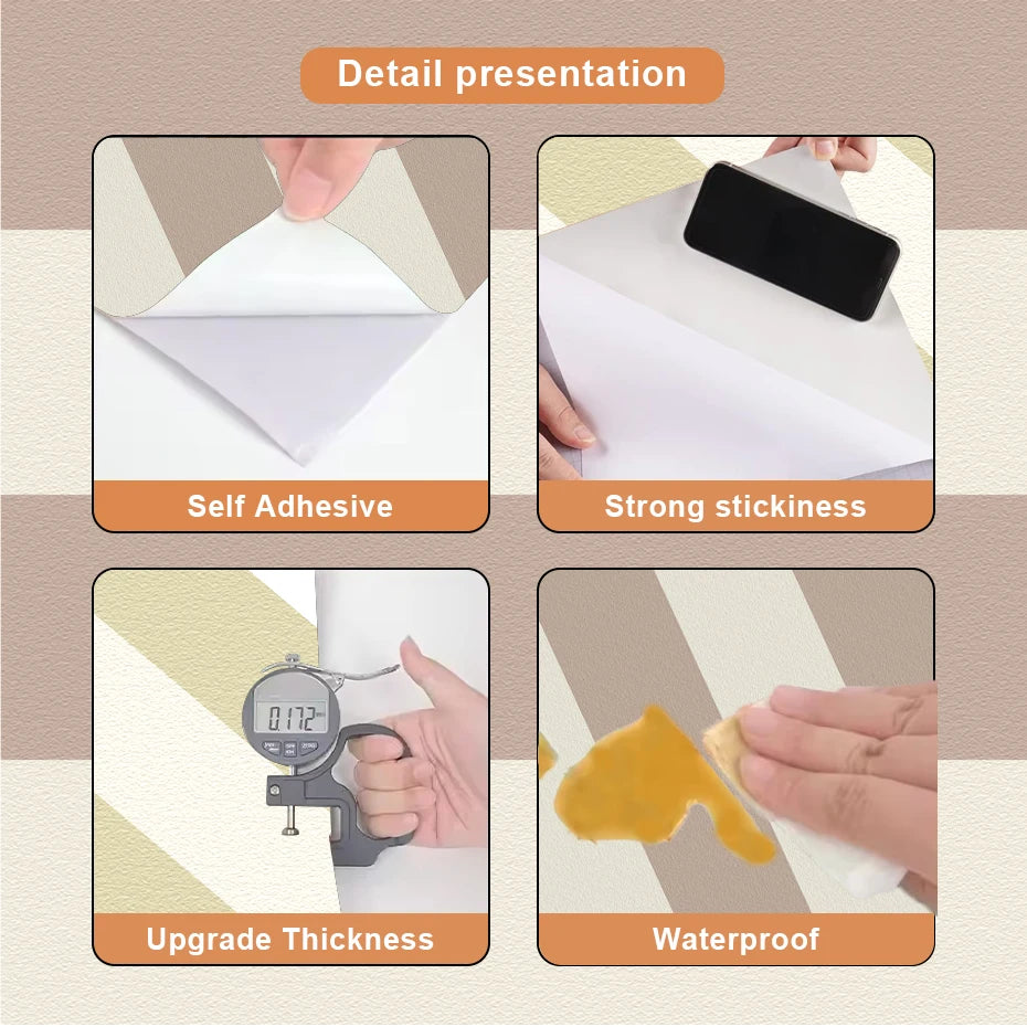 Soft Pastel Tones Scalloped Wallpaper Mural Decals – Peel & Stick Nursery Wall Decor for Kids Room Baby Bedroom Kindergarten Creative DIY Home Decor