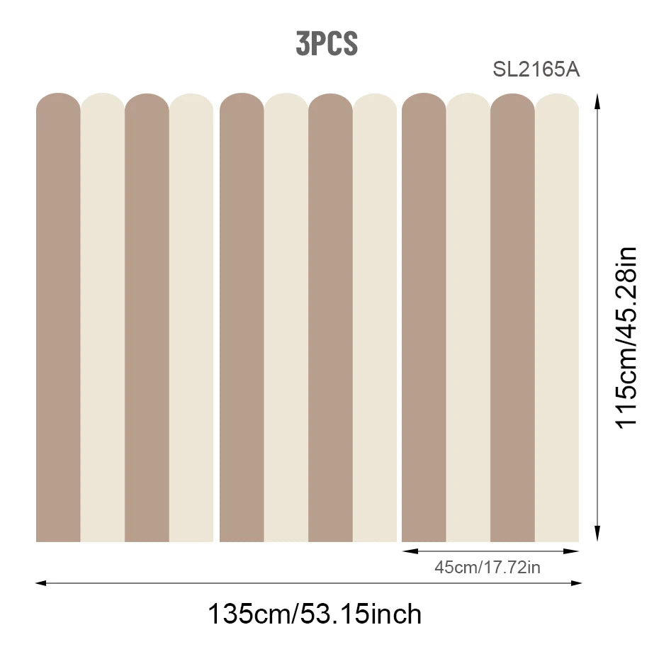 Soft Pastel Tones Scalloped Wallpaper Mural Decals – Peel & Stick Nursery Wall Decor for Kids Room Baby Bedroom Kindergarten Creative DIY Home Decor