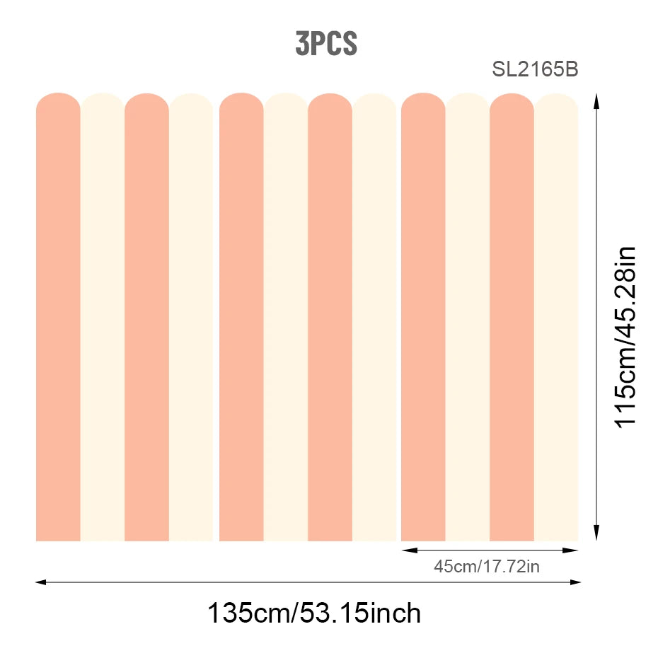 Soft Pastel Tones Scalloped Wallpaper Mural Decals – Peel & Stick Nursery Wall Decor for Kids Room Baby Bedroom Kindergarten Creative DIY Home Decor