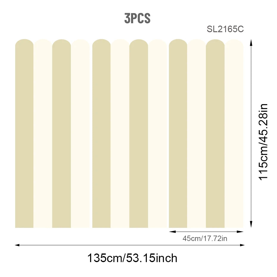 Soft Pastel Tones Scalloped Wallpaper Mural Decals – Peel & Stick Nursery Wall Decor for Kids Room Baby Bedroom Kindergarten Creative DIY Home Decor