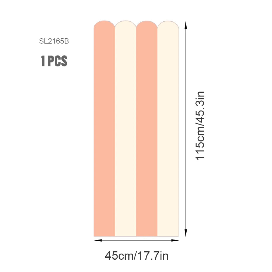 Soft Pastel Tones Scalloped Wallpaper Mural Decals – Peel & Stick Nursery Wall Decor for Kids Room Baby Bedroom Kindergarten Creative DIY Home Decor