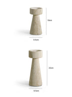 Solid Travertine Marble Candle Holder – Hand‑Carved Natural Stone Pillar Candle Stand for Modern Minimalist, Nordic, &amp; Wabi‑Sabi Décor