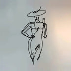 Sophisticated Lady Black Metal Wall Art 3d Iron Crafted Wall Mounted Decoration For Living Room Bedroom Boutique Salon Art Decor